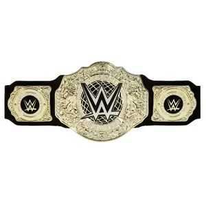 WWE World Heavyweight Championship Title Role-Play Costume Belt Black Gold Plastic