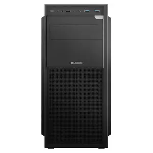LOGIC J23 PRO Midi Tower PC Case, ATX, USB-C, 1x 120mm Fan, Black