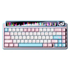 AULA Gasket AMG65 LightFeather Mechanical Gaming Keyboard, 65% Form Factor, RGB Backlight, Wired & Wireless, Blue