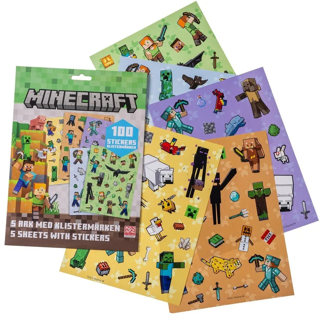 Minecraft uzlīmju komplekts, 5 iepakojumi pa