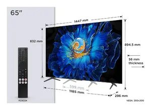 Телевизор TCL C6KS 65 дюймов 4K Ultra HD Smart TV, QD-Mini LED, Google TV
