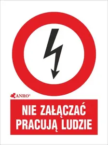 ANRO brīdinājuma zīme Neieslēgt strādā cilvēki 52 x 74 mm