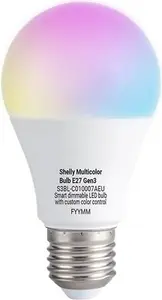 Shelly Multicolor Bulb E27 Gen3 Smart LED Lamp with Dimmable Light and Power Monitoring