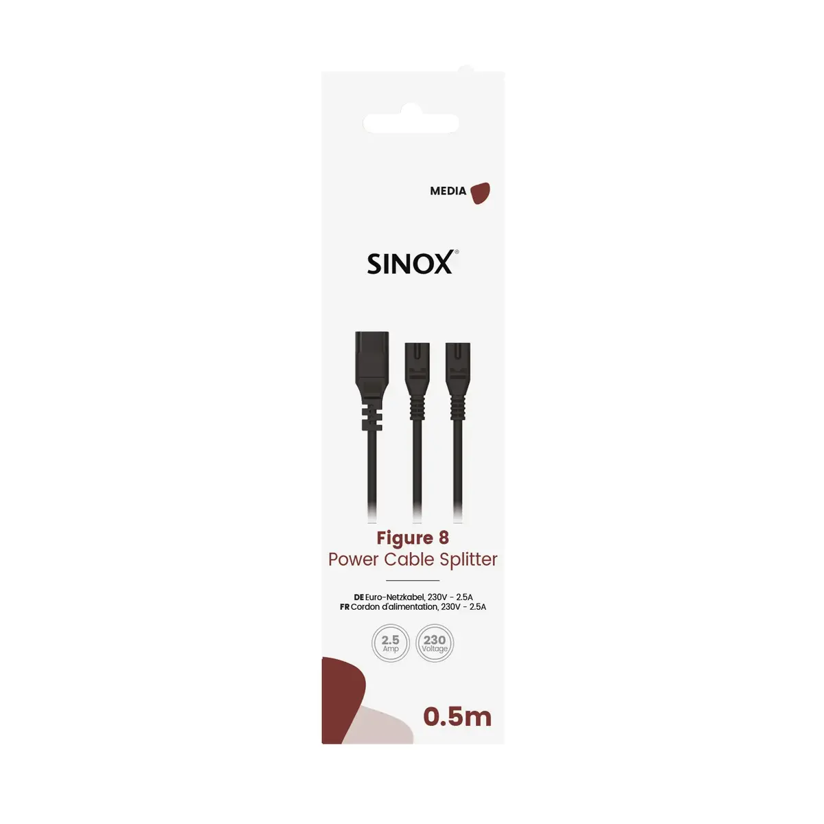 Sinox 8-fig sadalītāja kabelis 0.5 m Photo 2