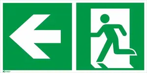 ANRO avārijas izejas zīme virziens pa kreisi un taisni IE1/A/FS