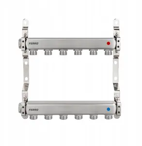 FERRO F-COMFORT 7-way Stainless Steel Manifold for Radiator Heating Systems
