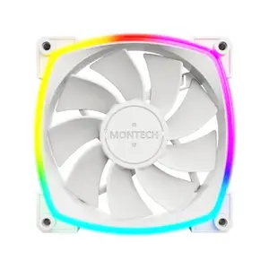 Montech RX120 PWM Computer Case Fan, 120mm, White, 3-Pack