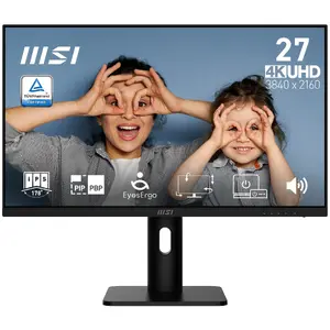 MSI PRO MP273UP E6 27 collu 4K UHD IPS monitors, 3840 x 2160, 4ms, iebūvēti skaļruņi, regulējams augstums, melns