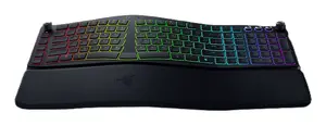 Razer Pro Type Ergo pilna izmēra bezvadu tastatūra, QWERTY US English, melna, USB/RF/Bluetooth