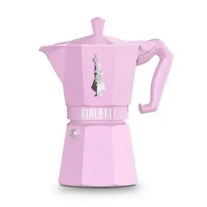 Bialetti Moka Exclusive Moka Pot, 6-Cup, Pink, Aluminium