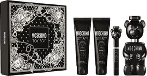 Moschino Toy Boy Gift Set with Eau de Parfum 100ml and 10ml, Shower Gel 100ml, and Body Lotion 100ml