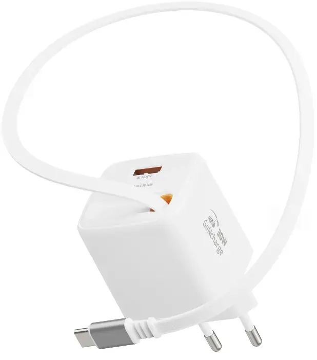 SWISSTEN SlideCHARGE GaN 30W Charger with USB-C Cable Photo 5