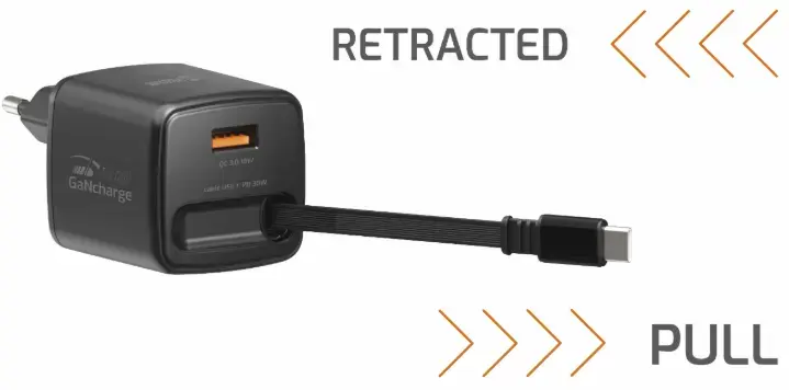 SWISSTEN SlideCHARGE GaN 30W Charger with USB-C Cable Photo 4