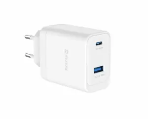 SWISSTEN Core GaN Travel Charger, 45W USB-C Power Delivery and 18W USB-A Quick Charge