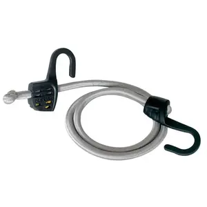 MASTER LOCK 3138EURDAT Adjustable STEELCOR Bungee Cord with Metal Hooks, 0.15m to 1.5m