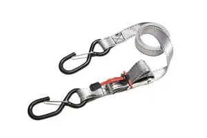 MASTERLOCK 3062EURDAT Spring Clam Tie Down Straps, 1.80m x 25mm, 4-Pack, Grey