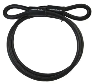 MASTER LOCK 72EURD Looped End Cable, 4.5m Length, 10mm Diameter, Steel with Vinyl Coating, Black
