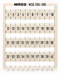 Wago 209-566 Terminal Block Markers, White