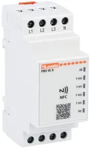 Lovato Electric PMV95NA575NFC daudzfunkcionāls 3-fāžu sprieguma un frekvences uzraudzības relejs, 380-575VAC, NFC tehnoloģija