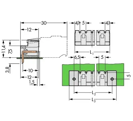 Клеммная колодка Wago 721-434/001-000 MCS-MIDI Classic Photo 2