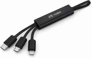 ZTE Nubia 3-in-1 USB kabelis ar USB-C, microUSB un Lightning savienotājiem ātrai uzlādei