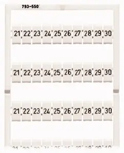 Wago 793-5504 WMB Marker Card for Terminal Blocks, White