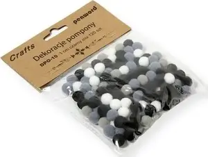 DP Craft Decorative Pom-Poms 1cm Black Mix 120 Pieces