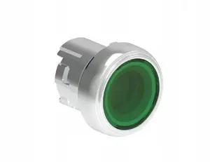 LOVATO Electric LPSBL103 Illuminated Metal Push Button, 22mm, Flush, Spring Return, Green