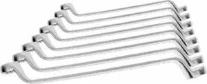 Högert Technik Offset Ring Spanner Set, 8 Pieces, CrV Steel, 6-22 mm, DIN 838
