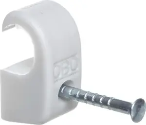 Shumee kabeļu skava 7-12mm ar 2x25mm naglu, gaiši pelēka, 100 gabali