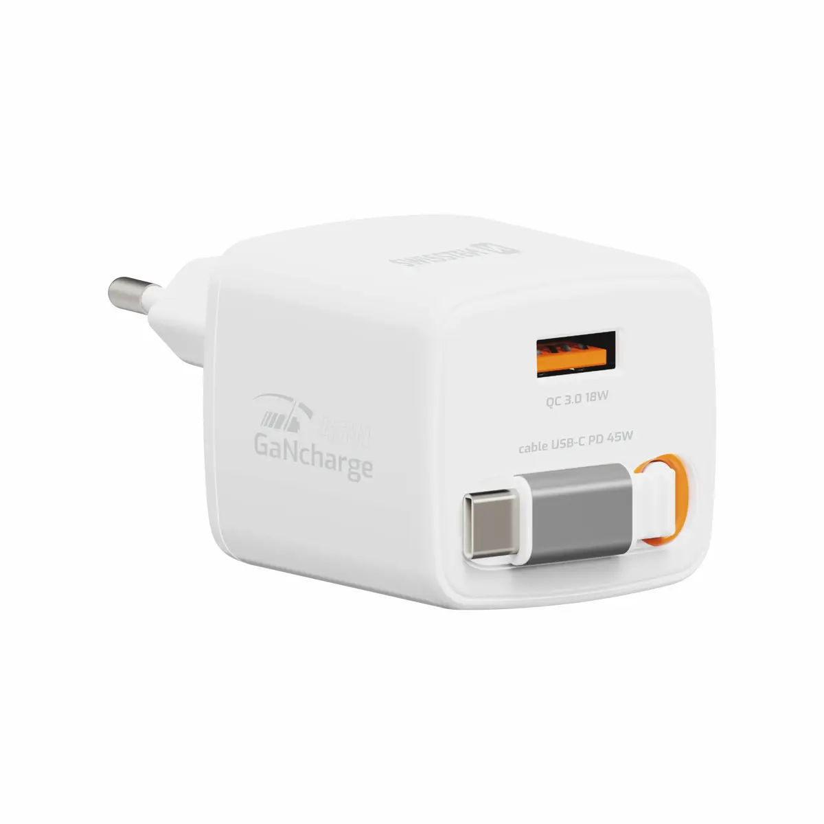 SWISSTEN SlideCHARGE GaN tīkla lādētājs 45W