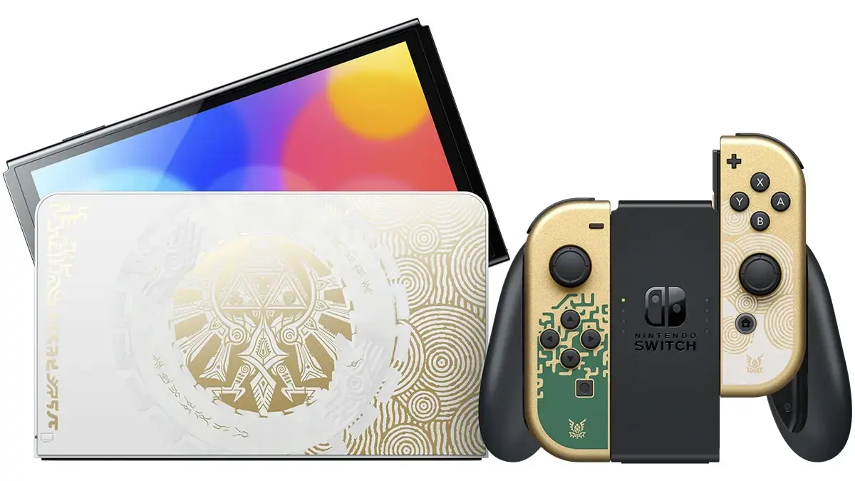 Portatīvā konsole Nintendo Switch OLED 64 GB zelta krāsā Photo 3