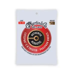 MARTIN STRINGS MA540T Acoustic Guitar Strings Light 12-54, 6-Piece Set