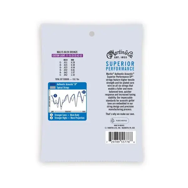Струны для акустической гитары MARTIN STRINGS MA175 Photo 2
