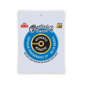 MARTIN STRINGS MA140 Acoustic Guitar Strings, Bronzed Steel, 6-Piece Set