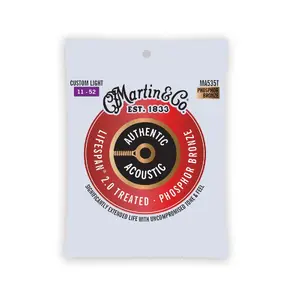 MARTIN STRINGS MA535T Custom Light Acoustic Guitar Strings 11-52