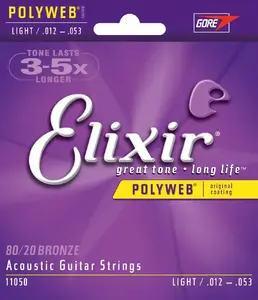 ELIXIR STRINGS 11050 Acoustic Guitar Strings Light 12-53, 6-Piece Set