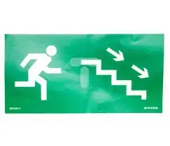 Es-System 9849031 Pictogram Sign, Right Down Stairs, 150x300 mm