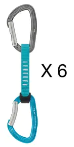 Petzl DJINN AXESS Quickdraw Set, 6-Piece, Aluminium, Grey/Turquoise