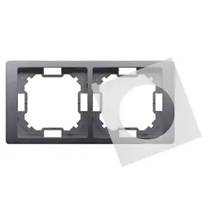 Kontakt-Simon BMRC2B/43 2-Gang Frame for Basic Neos Series, Matte Metallic Silver