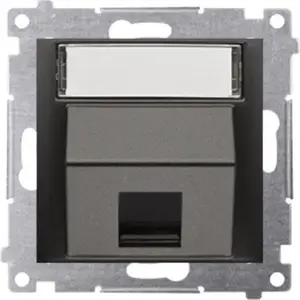 Kontakt-Simon Simon 54 Single Angled Keystone Data Socket Cover with Labeling Field, Matte Black