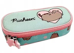 Defort Pusheen ovāls penālis ar vienu rāvējslēdzēju un atlokāmu nodalījumu, piparmētru krāsā