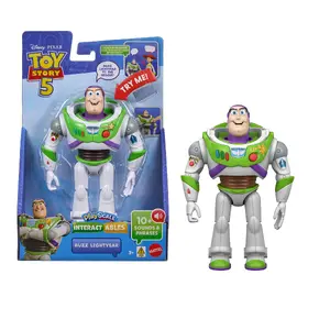 Mattel Toy Story 5 Interactables Buzz Lightyear Action Figure with Movie Phrases and Cross Talk