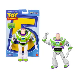 MATTEL Disney Pixar Toy Story 7 Inch PlayScale Action Figure Buzz Lightyear with 8 Plus Posable Joints and Multicolour Plastic Design