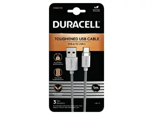 Duracell USB6061W USB-A to USB-C 2.0 Braided Cable 1m White