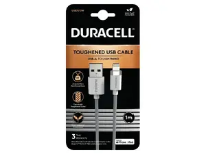 Duracell USB7012W USB-A to Lightning Braided Cable White