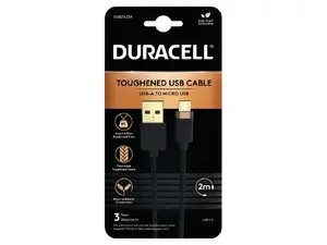 Duracell USB7023A USB-A to Micro USB Braided Cable 2m Black