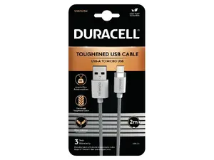 Duracell USB7023W USB-A to Micro USB Braided Cable 2m White
