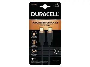 Duracell USB7034A USB-C to USB-C 3.2 Gen1 Charging Cable 2m Black