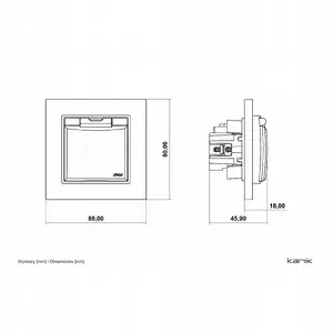 Karlik MINI Splash-proof Socket Mechanism 2P+Z with Grounding, Smoke Flap and Shutter, Taupe
